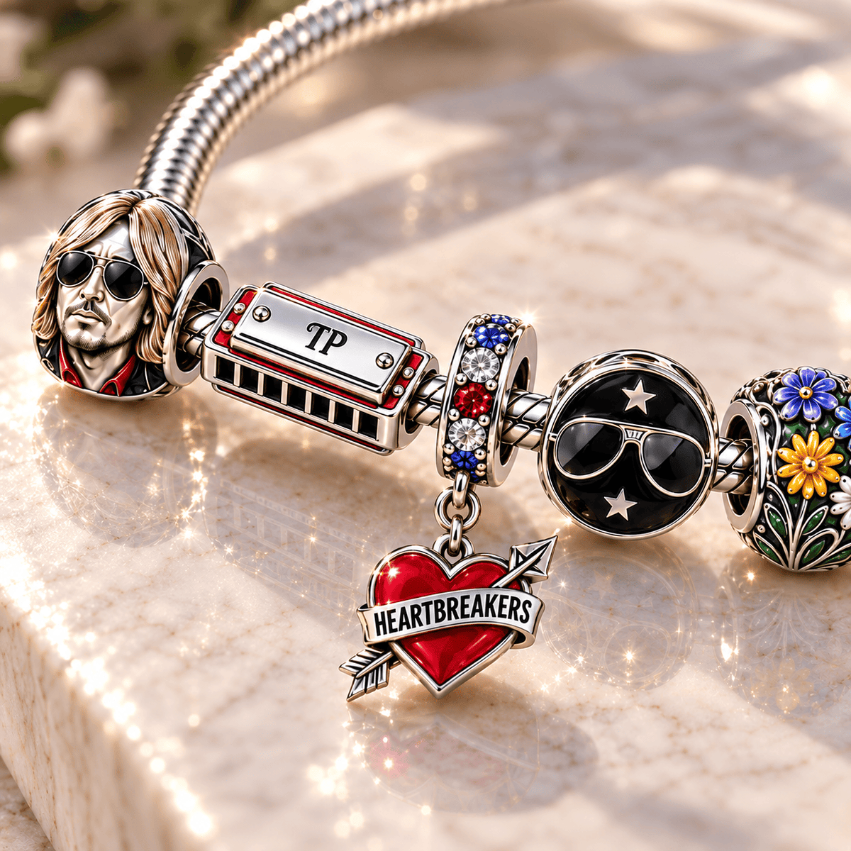 TPT Silver Charm Bracelet Set BMD