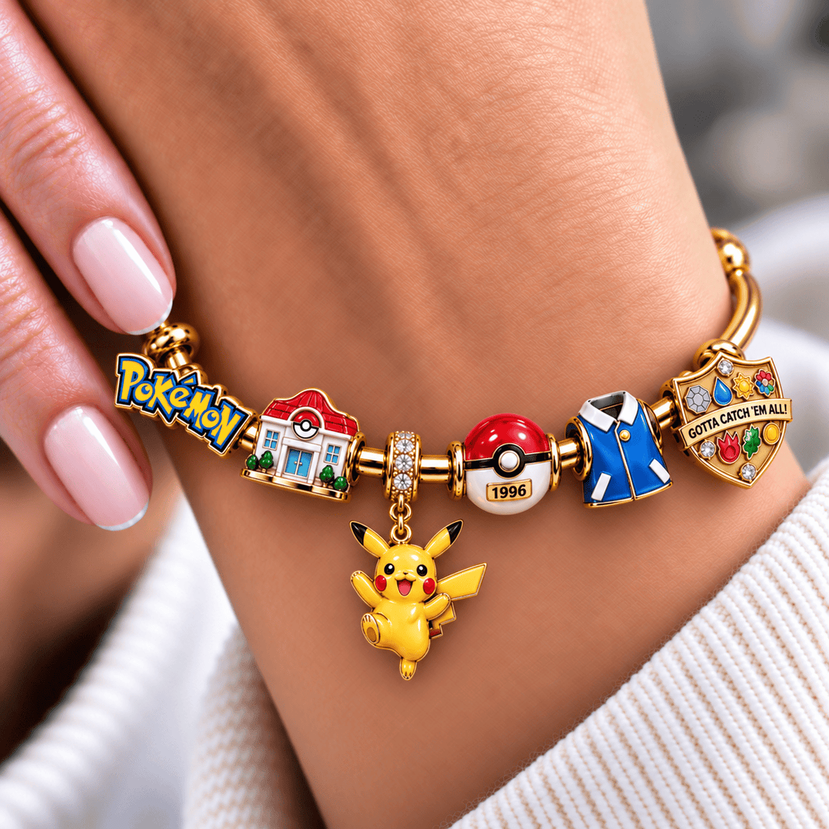 PKM Silver Charm Bracelet Set NTVA