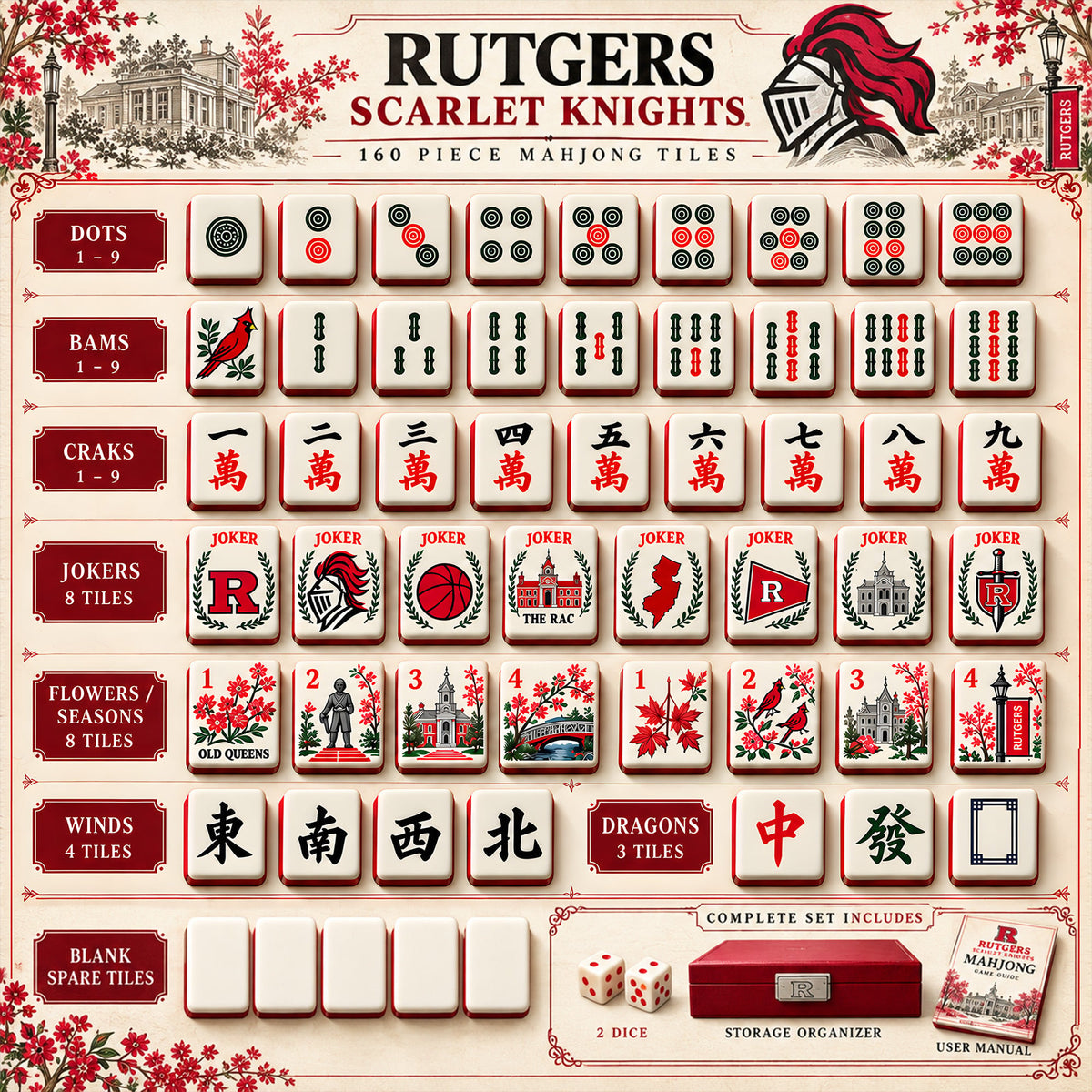 Premium RSK Mahjong Tiles Set TNSM