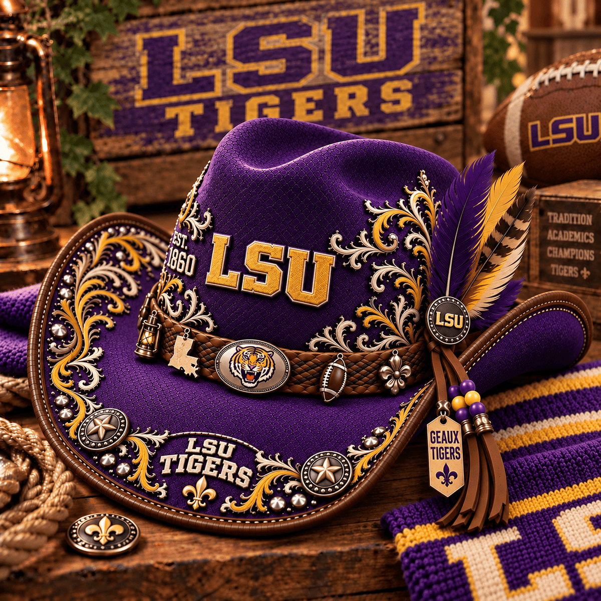 LSU Cowboy Hat DNBN
