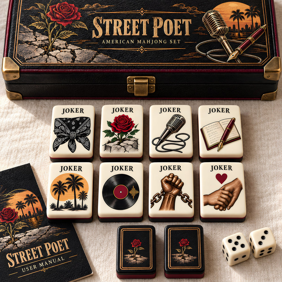 Premium TSK Mahjong Tiles Set PVNA