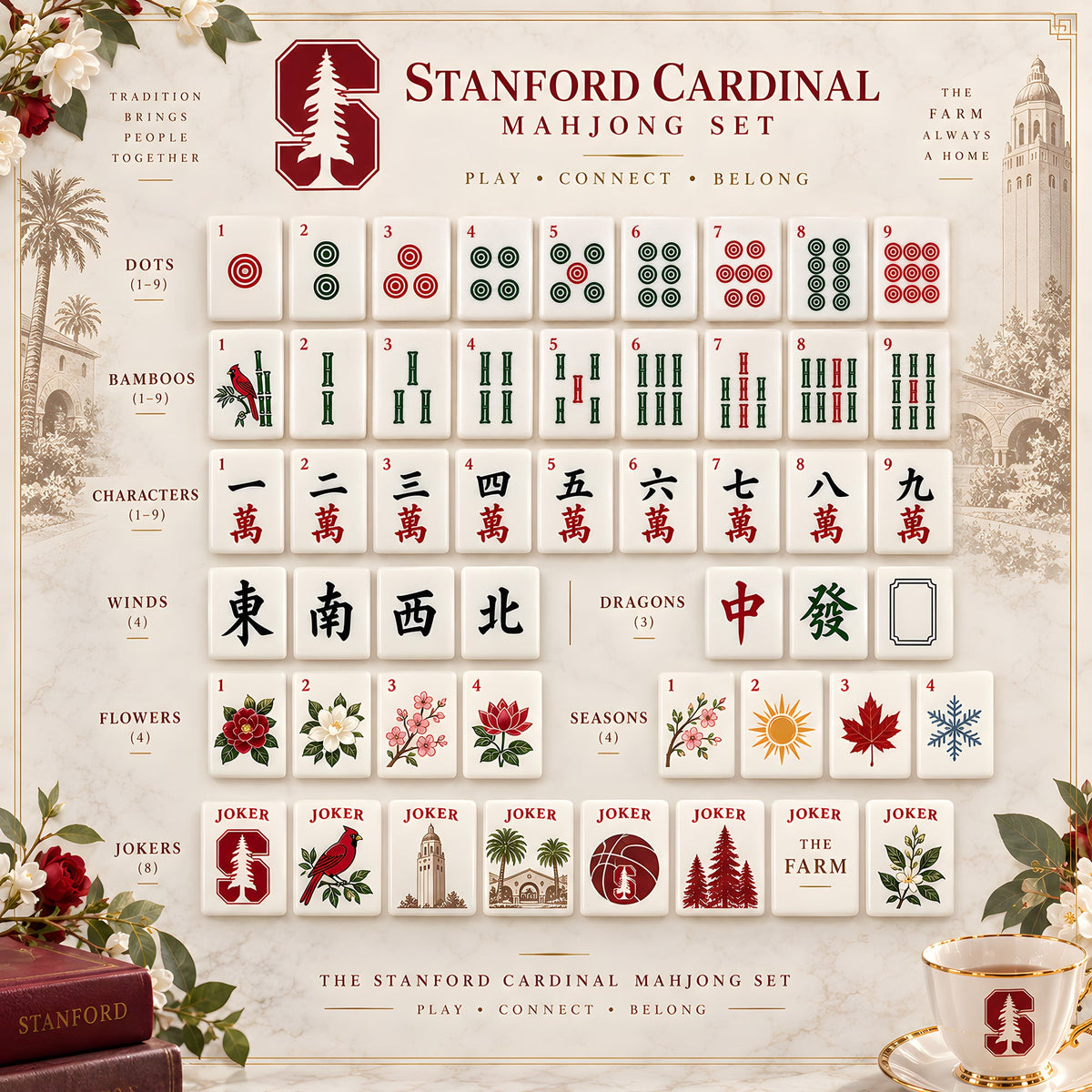 Premium SAC Mahjong Tiles Set TNSM