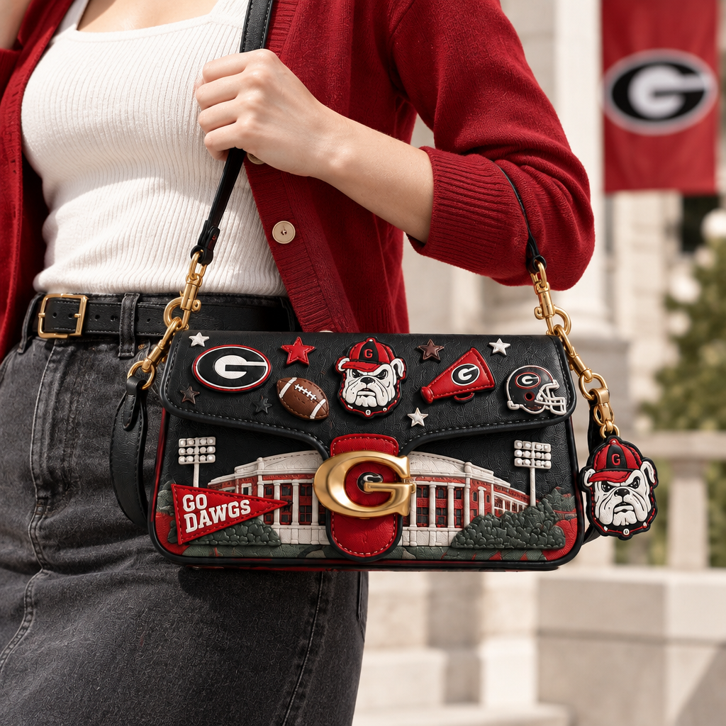 Georgia Bulldogs Coach Shoulder Cross With Charm